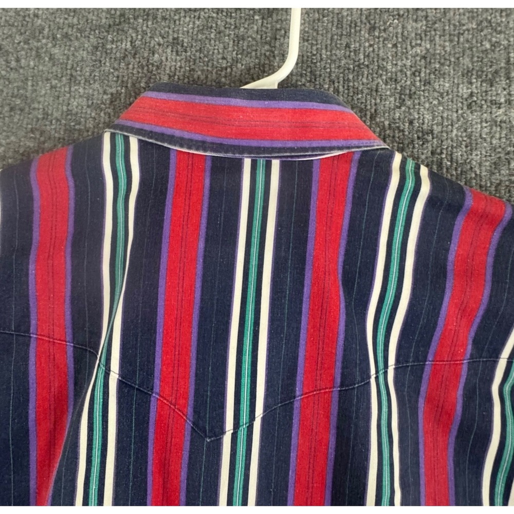 Vtg Wrangler Brushpopper Cowboy Size XL Rodeo Western stripe/ color block‎ 90s - Picture 10 of 16